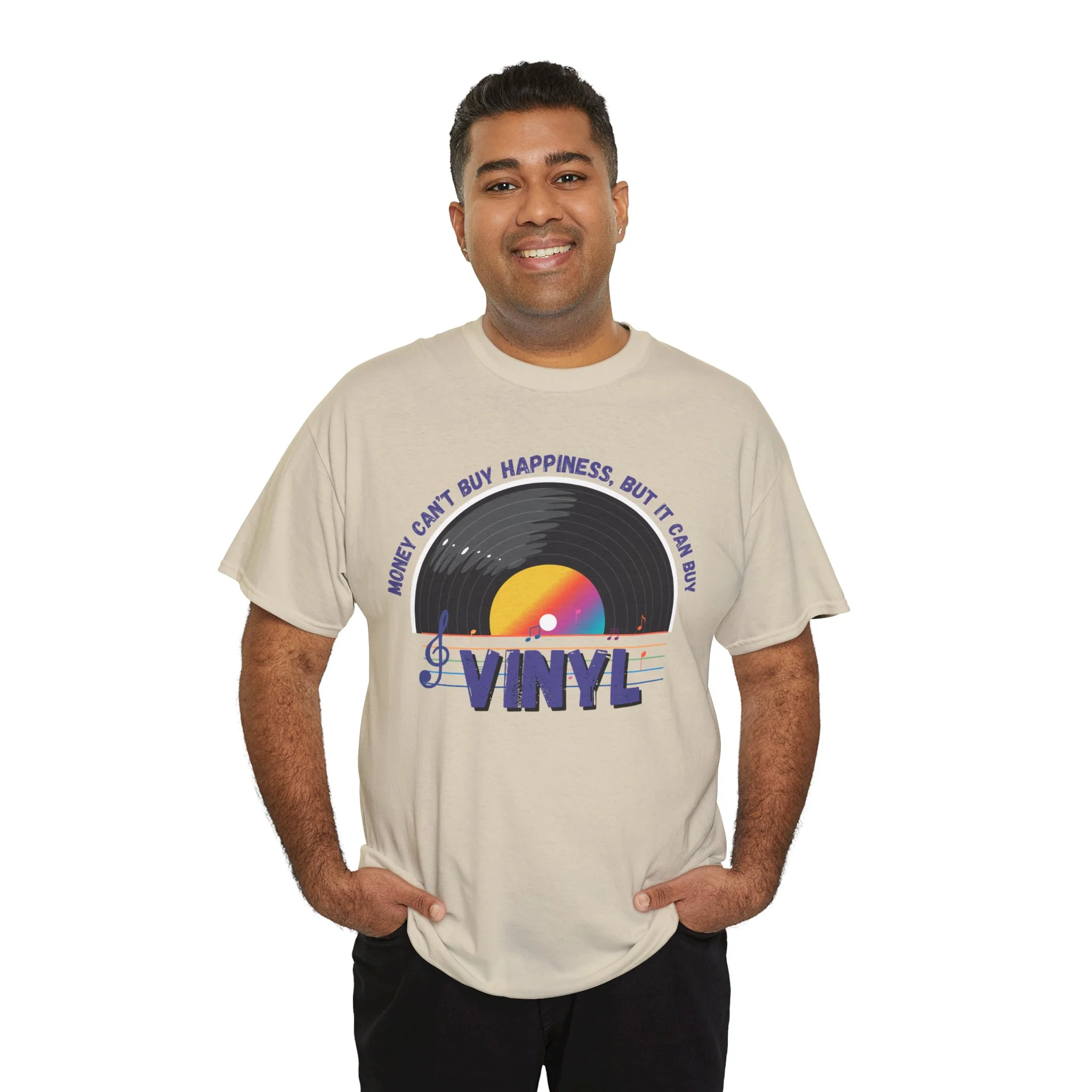 'Money Can't Buy Happiness, But It Can Buy Vinyl' Men's T-Shirt - Image 30